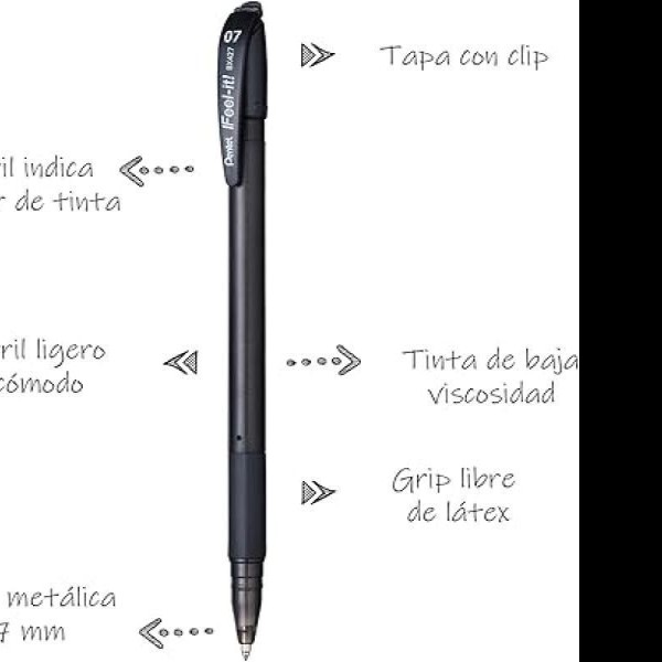 BOLIGRAFO FEEEL-IT BX427A 0.7MM NGO. PENTEL E.12 C.1152